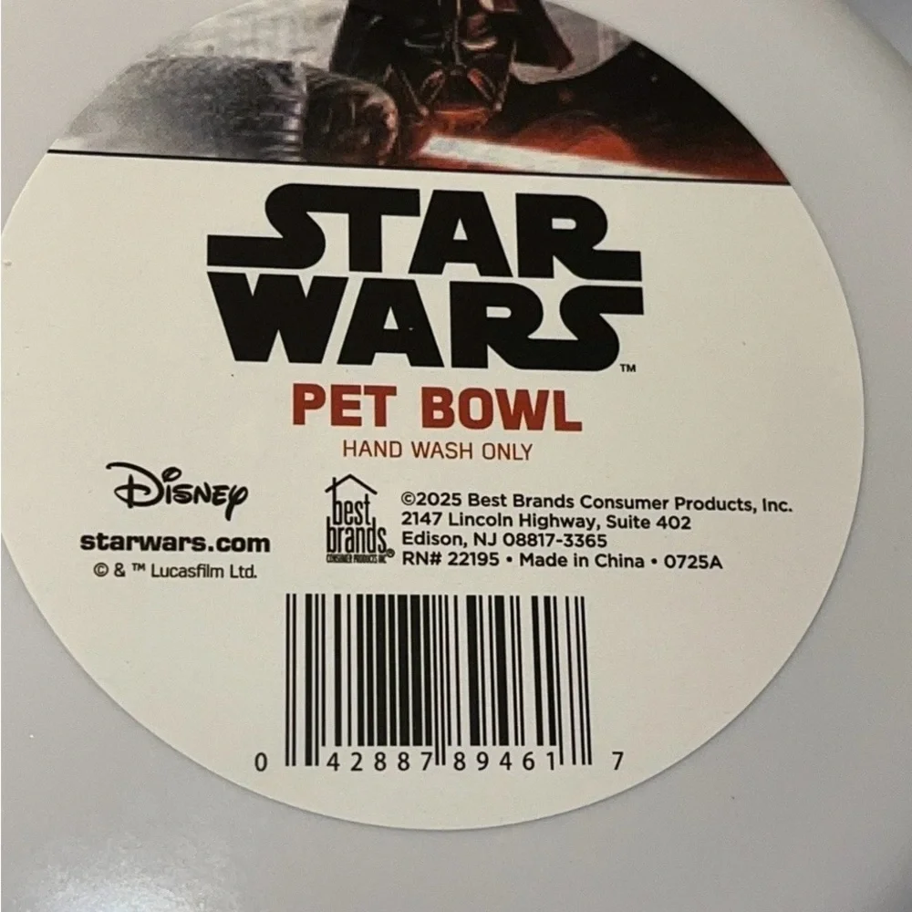 Star Wars White Pet Bowl with Logo